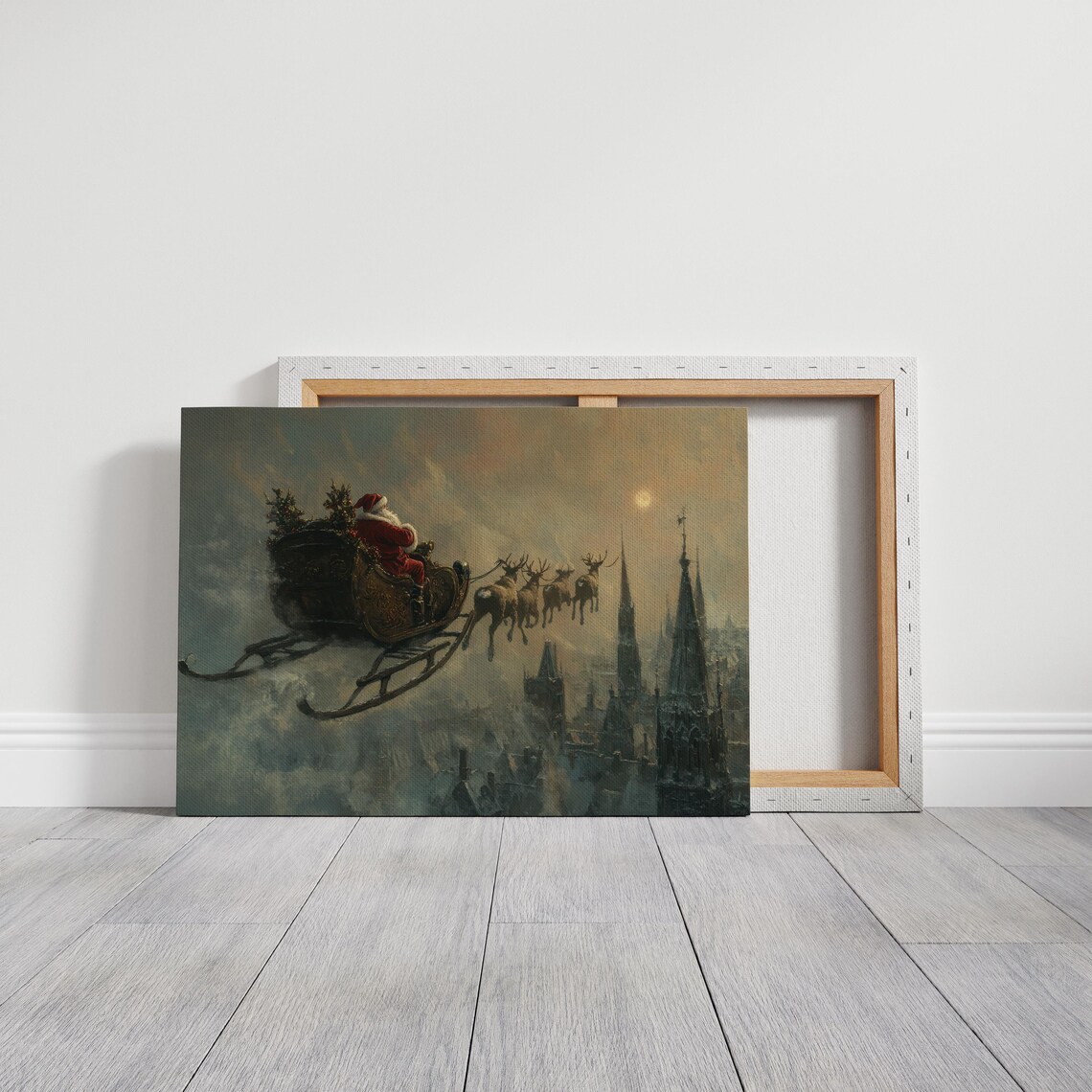Rustic Farmhouse Santa Reading Art Print, Christmas Decor - Image 7