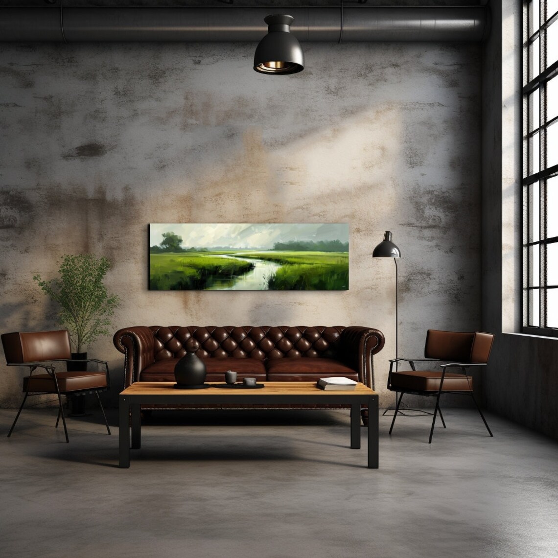 Panoramic River Landscape, Nature Landscape Art Print - Image 4