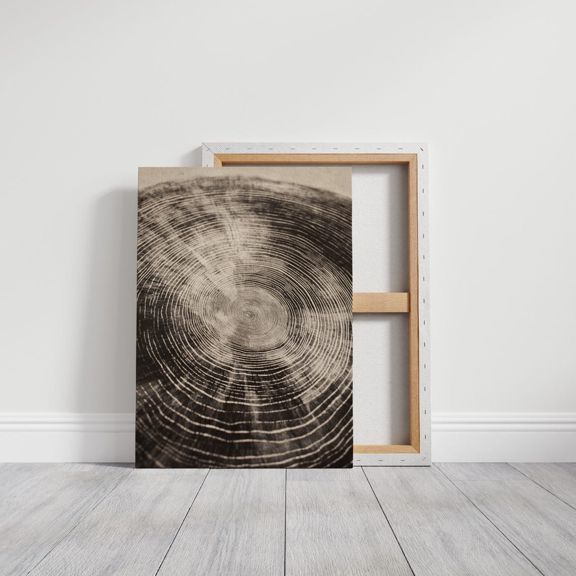 Sepia Wood Grain Tree Ring Texture Organic Abstract Art Poster - Image 6