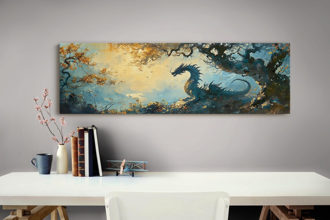 Panoramic Dragon Fantasy Wall Art, Art Print - Image 3