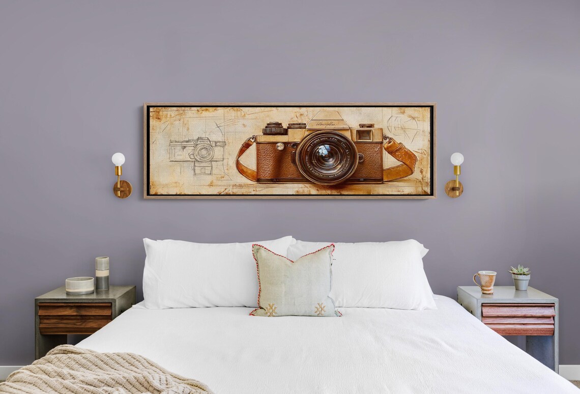 Vintage Leather Camera Sketch Art Print, Retro Photography - Image 5