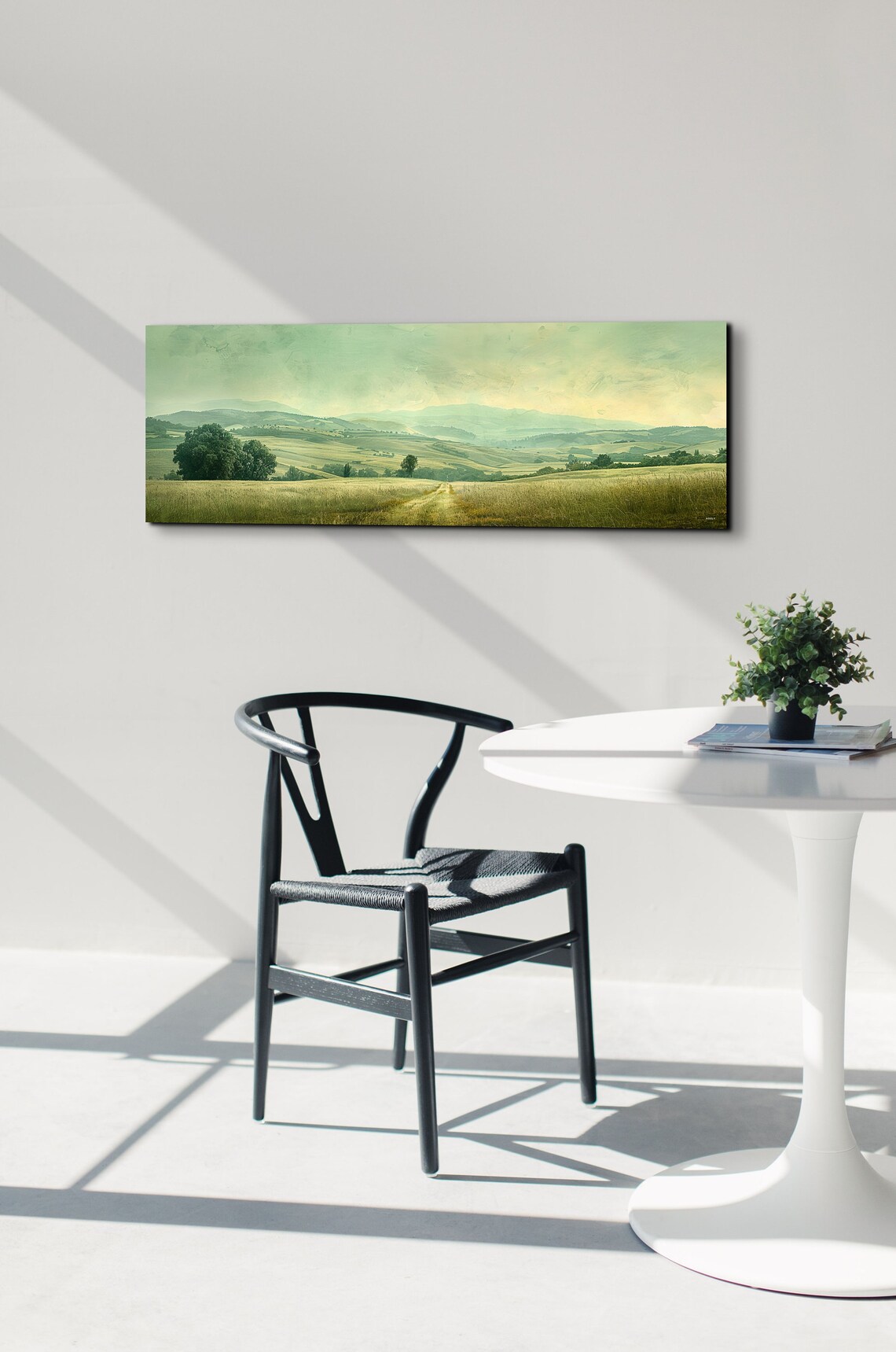 Vintage Misty Mountain Scene Art Print Extra Large Wall Art Panoramic Artwork Nature Art - Image 7