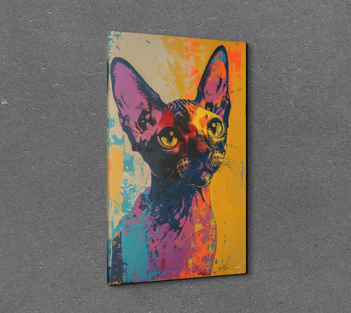 Devon Rex Cat Portrait, Animal Decor - Image 7