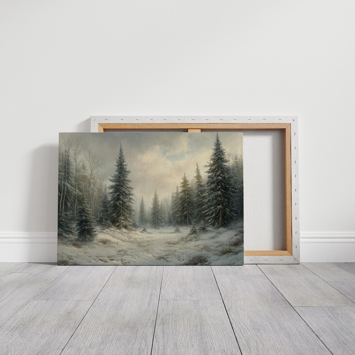 Christmas Time Snow-Crusted Pine Trees Forest Art Print - Image 7