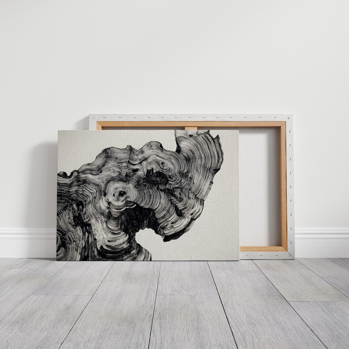 Abstract Black And White Tree Ring Art, Minimalist Decor - Image 7