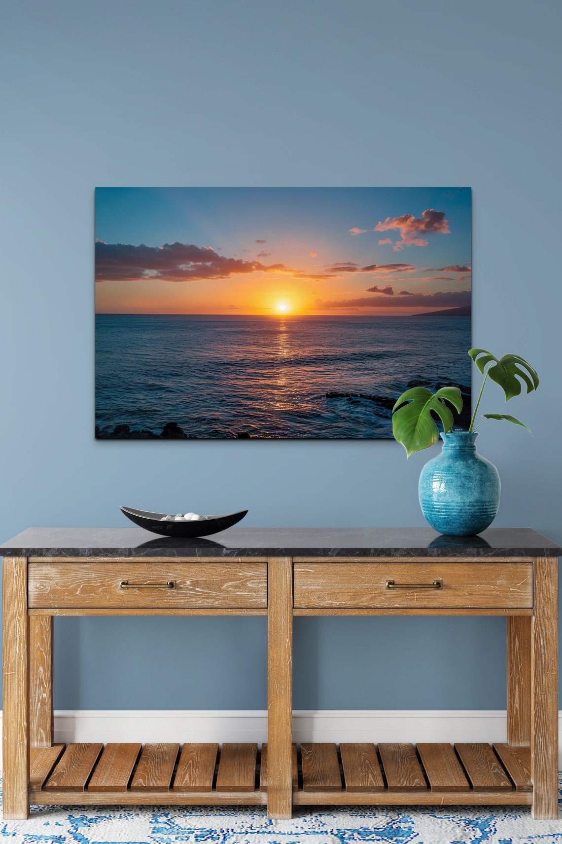 Golden Ocean Sunset Over Calm Water With Warm Reflection Poster - Image 7