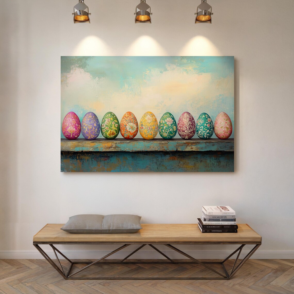 Floral Easter Eggs Art Print, Spring Wall Decor - Image 3