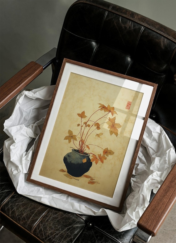 Autumn Leaves In Cerulean Vase
