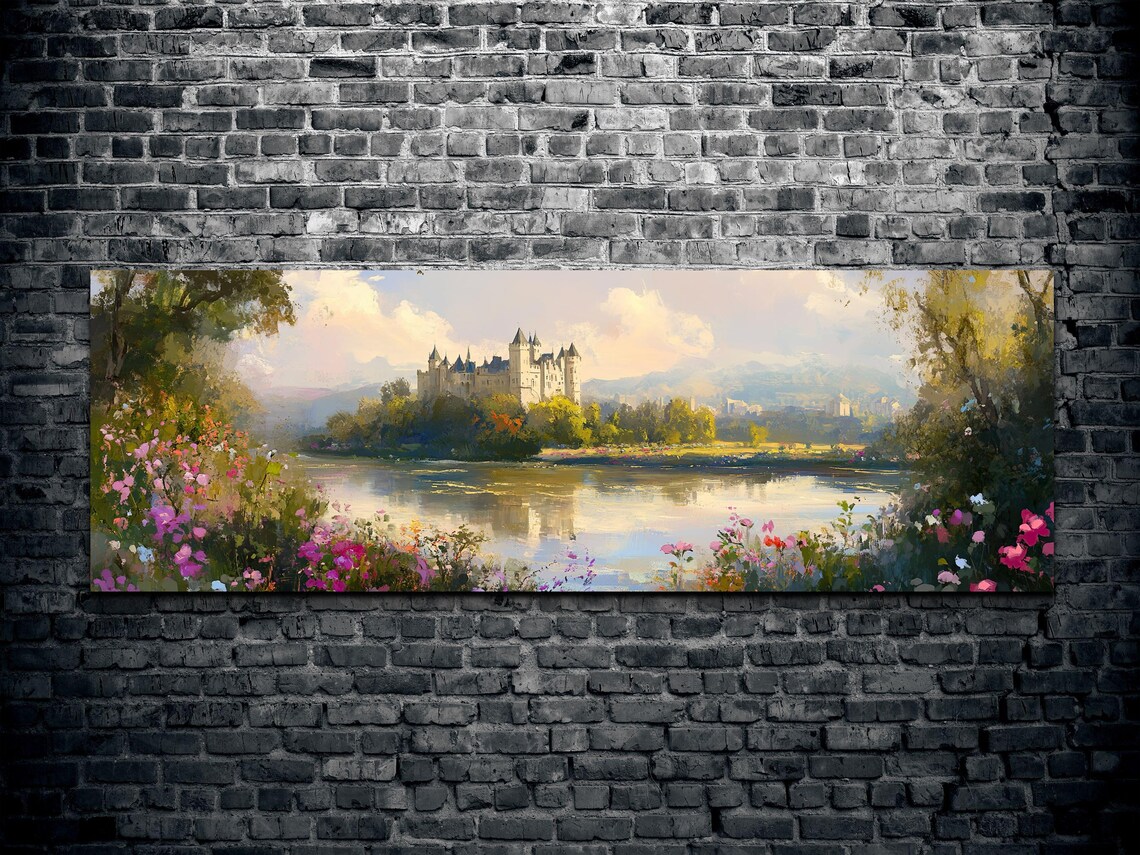 Rustic English Countryside Castle Landscape Art - Image 2