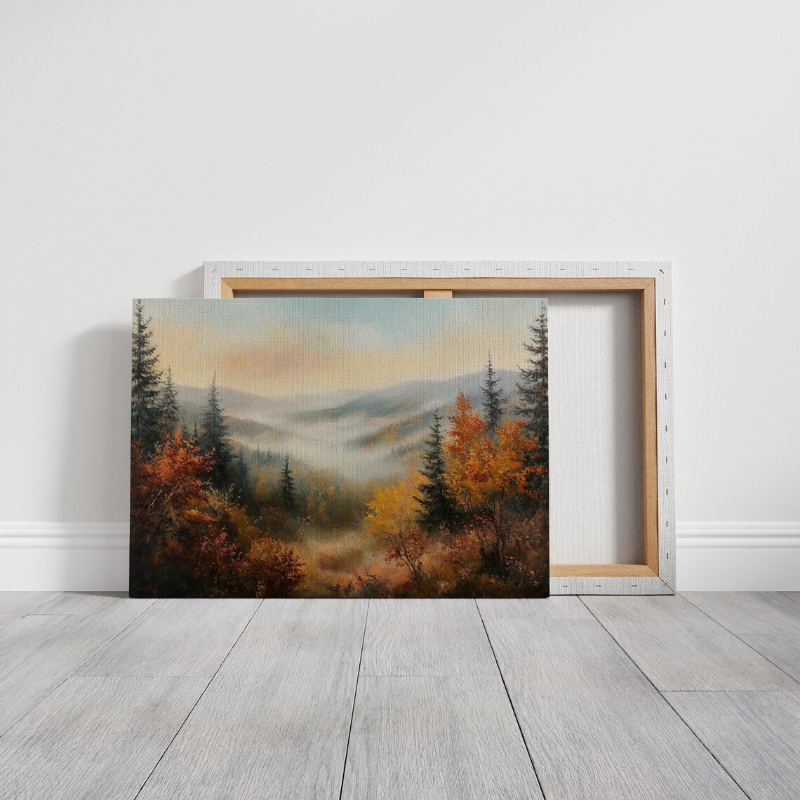 Autumn Mountain Landscape Misty Hills Fall Foliage Vintage Art Poster - Image 7