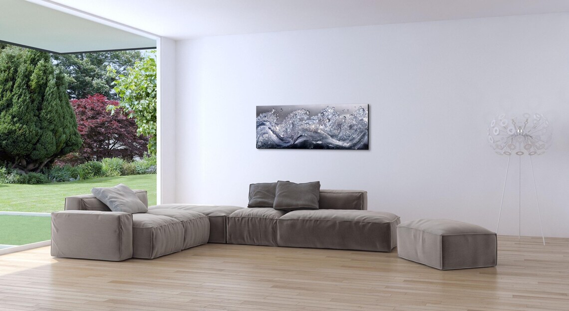 Water Splash Wave Surf Seascape, Bathroom Art Print - Image 3