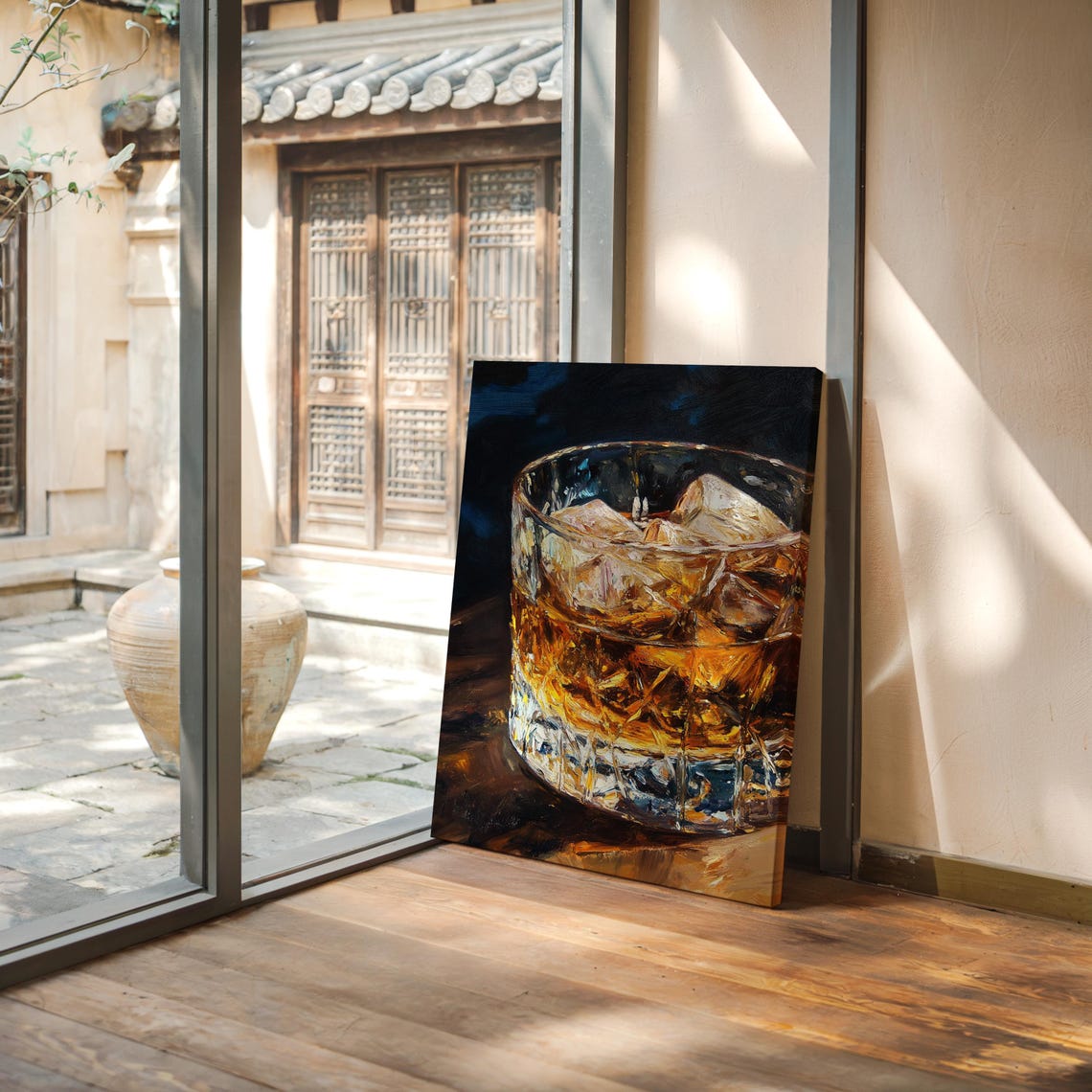 Crystal Whiskey Tumbler Impasto Oil Painting Dark Bar Wall Poster - Image 7