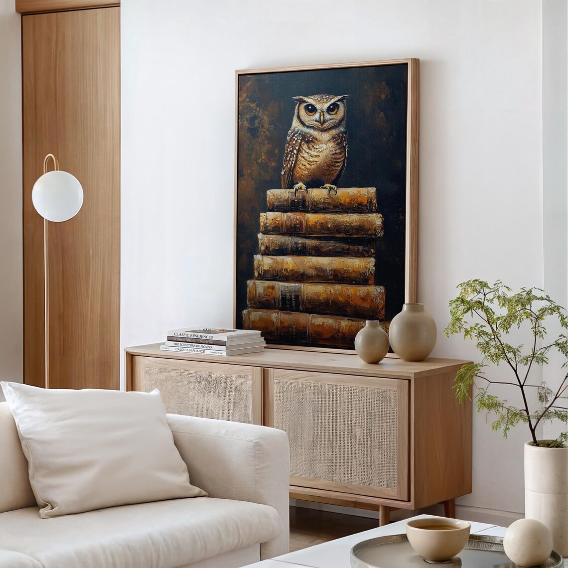 Vintage Owl On Books, Rustic Library Decor Poster - Image 6