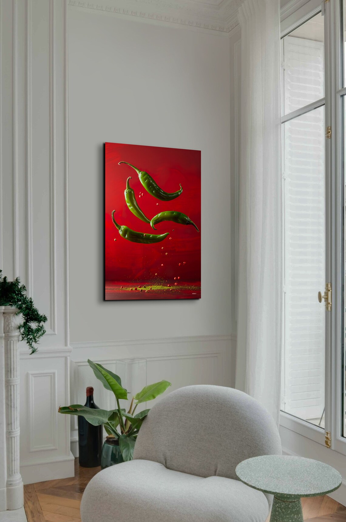 Red And Green Chili Peppers Kitchen Food Art - Image 7