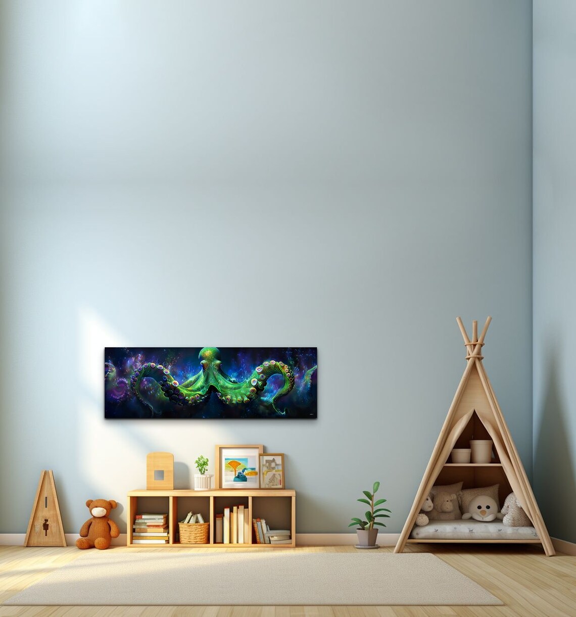 Luminescent Octopus Art Print, Contemporary Sea Life - Image 7