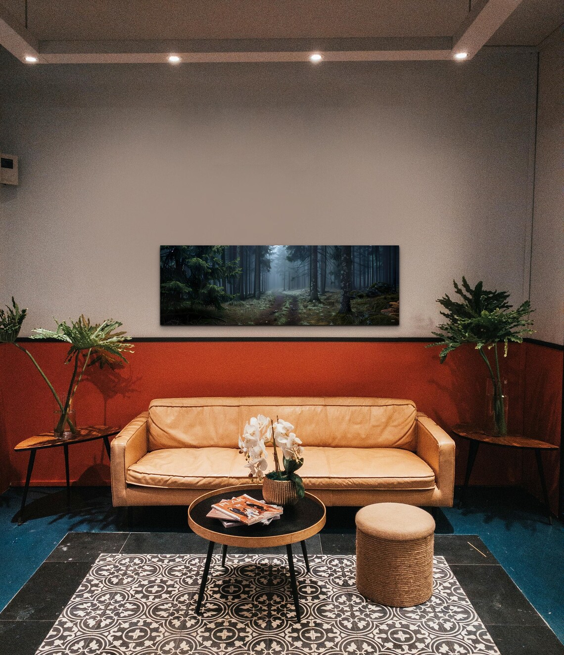Dark Misty Pine Forest Path Moody Woodland Trail Nature Wall Poster - Image 4