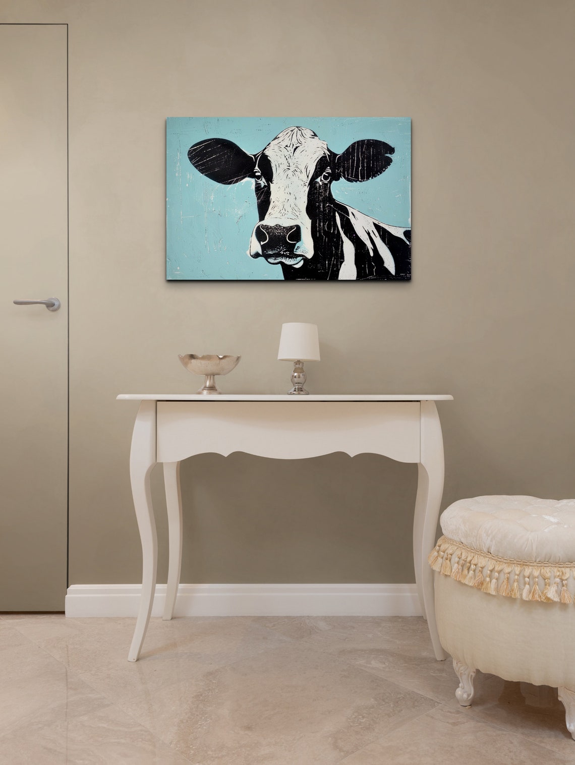 Holstein Cow Face Close Up Bold Black And White Pop Art Poster - Image 3
