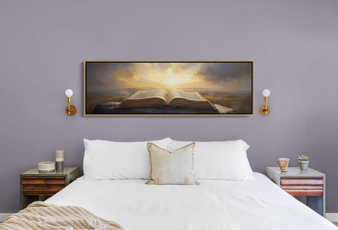 Holy Bible Art Christian Wall Decor Open Bible With Light Religious Scripture Print Inspirational Faith Based Artwork - Image 4