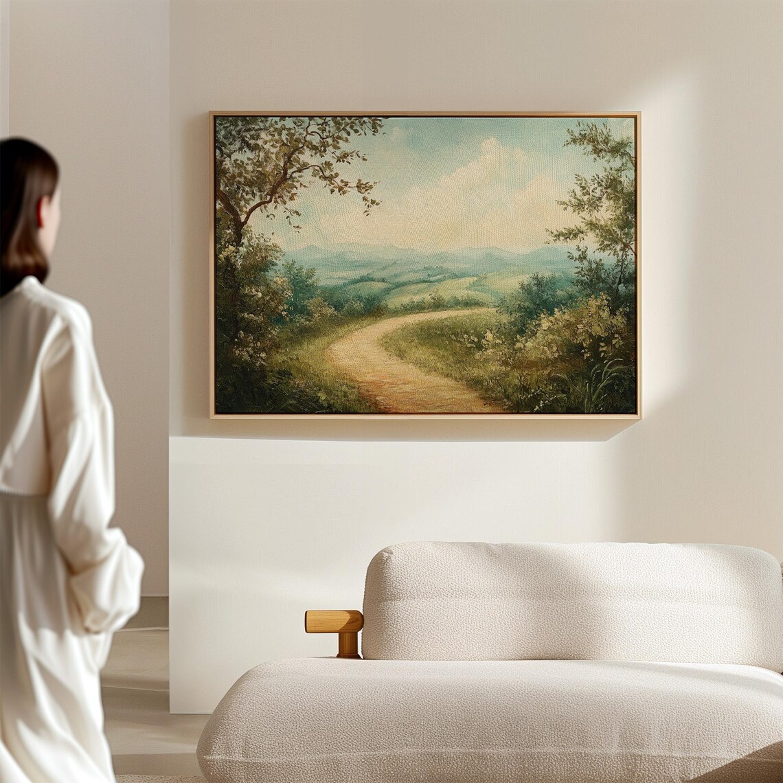 Winding Country Path Rolling Green Hills Vintage Landscape Poster - Image 5