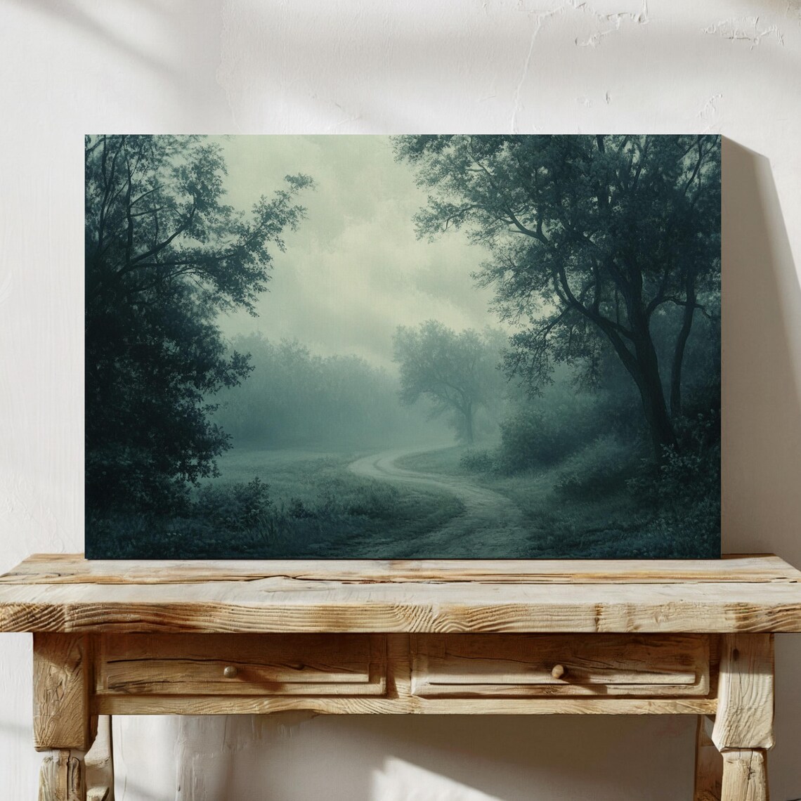 Mystical Forest Path Wall Art Misty Tree Landscape Painting Serene Nature Decor For Tranquil And Enchanting Interiors - Image 2