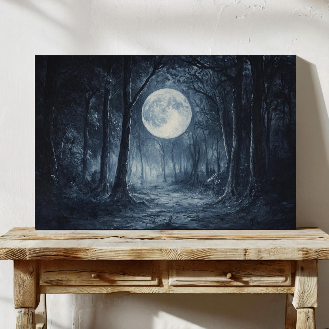 Mystical Moonlit Forest Path, Nature Inspired Decor - Image 3
