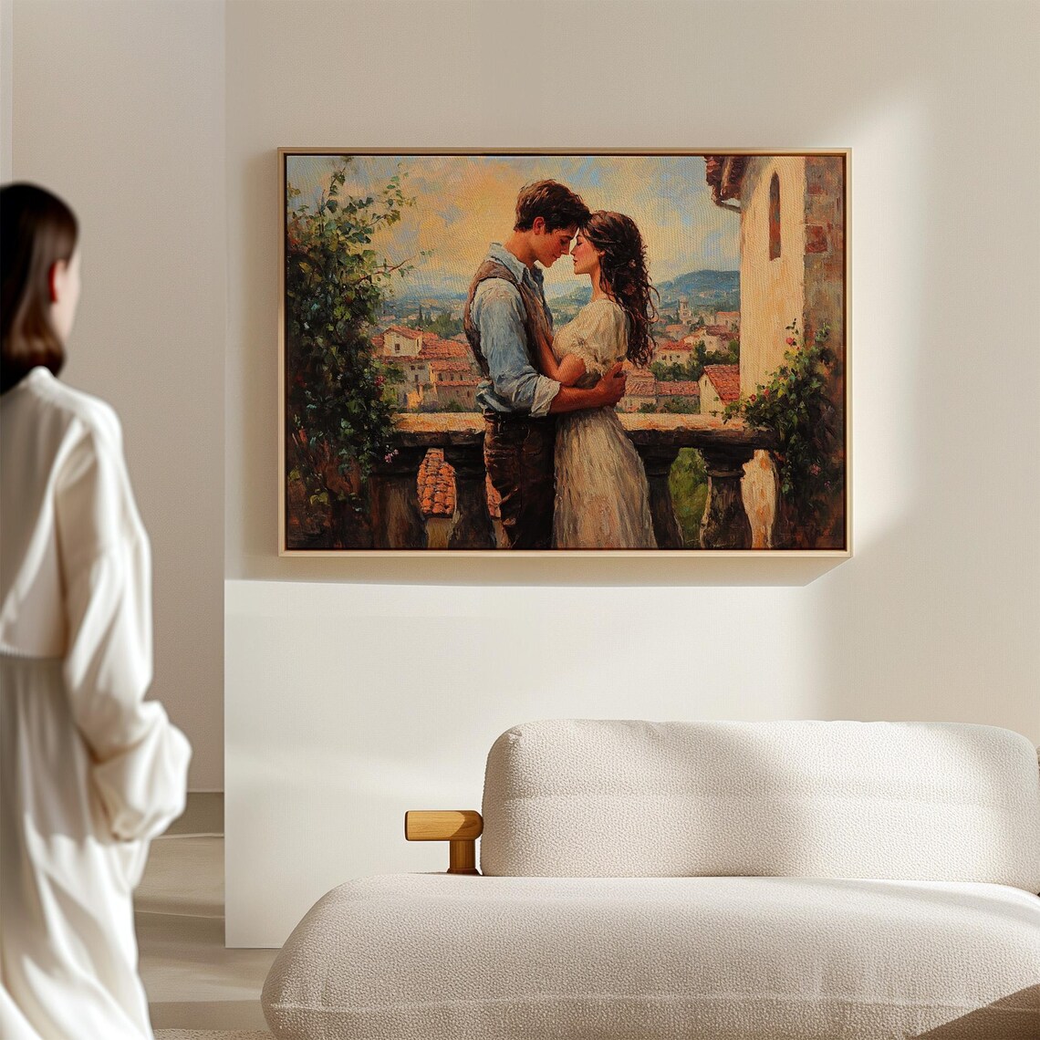 Romantic Balcony Embrace Art Print, Vintage Love - Image 7
