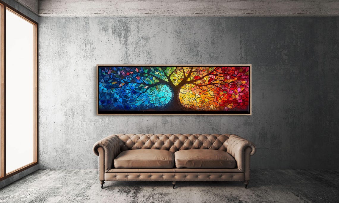 Yggdrasil Tree Of Life Stained Glass Style Wall Art - Image 3