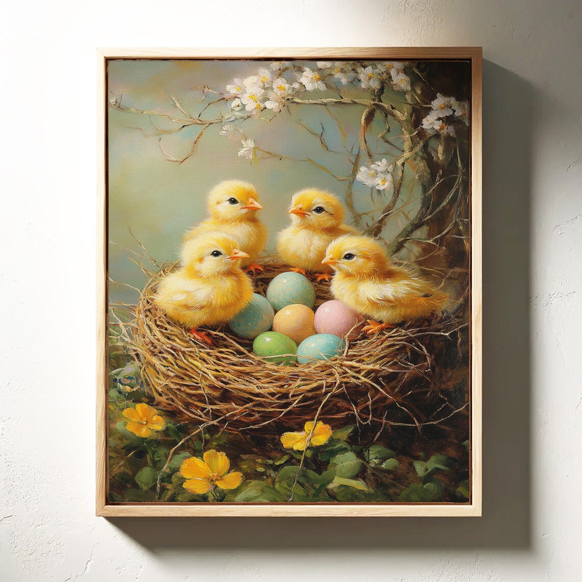 Baby Chicks With Easter Eggs Nest Art Print - Image 5