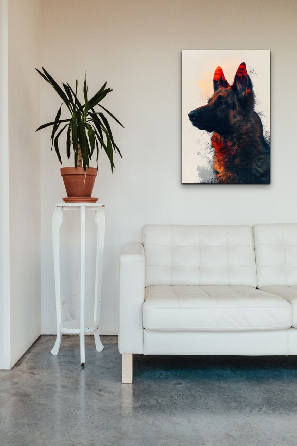 German Shepherd Double Exposure Art Print, Gift - Image 7