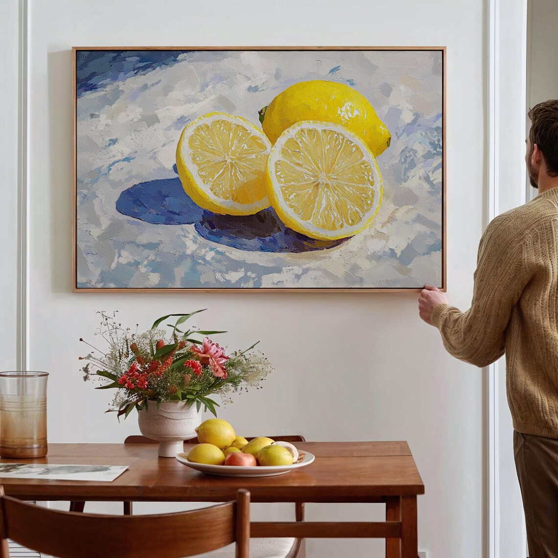Lemon Still Life, Kitchen Decor Wall Art Print