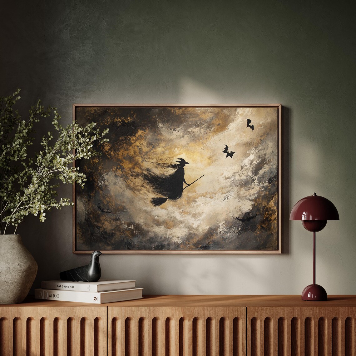 Halloween Witch Silhouette, Spooky Gothic Decor - Image 5