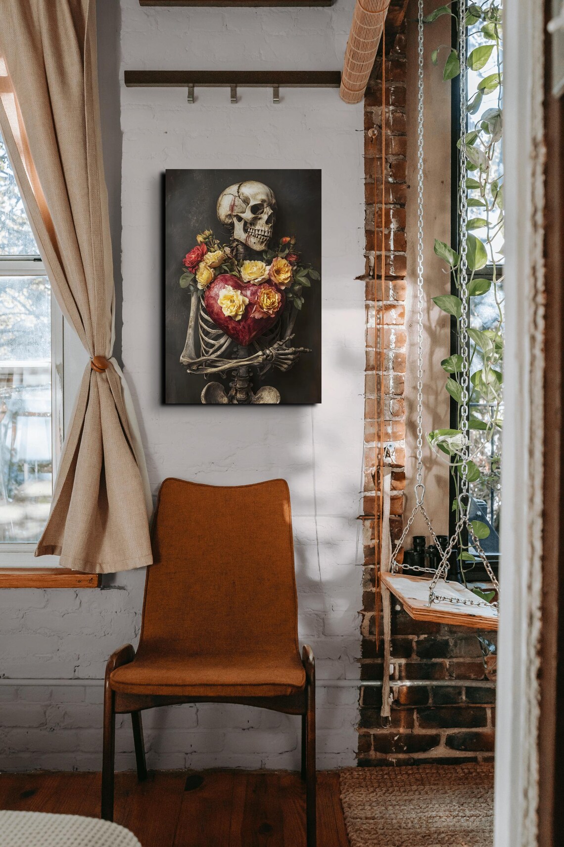 Skeleton Valentine, Dark Academia Gothic Art - Image 3