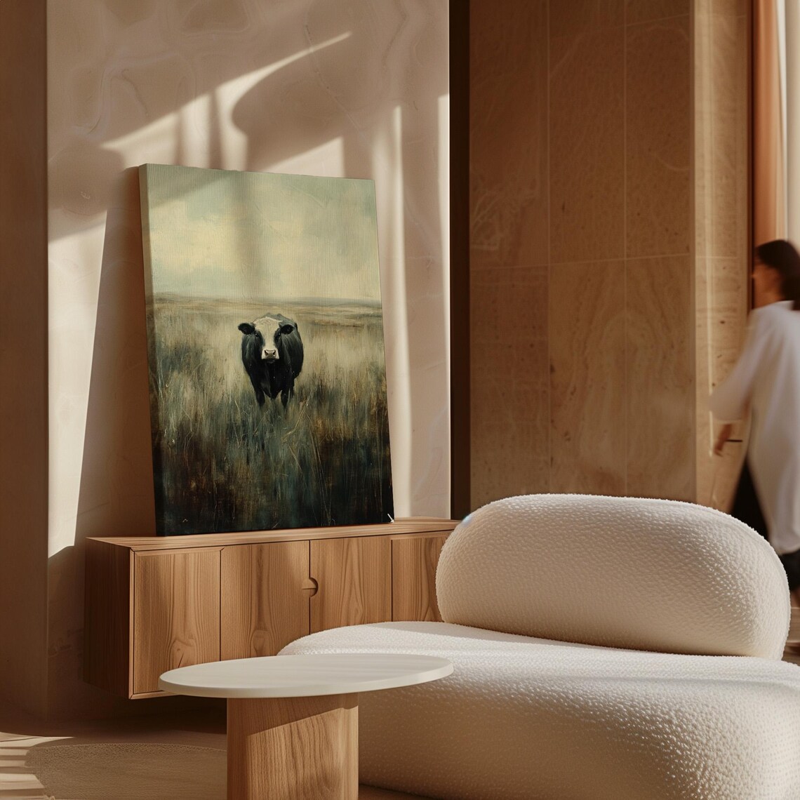 Moody Cow Art Print, Rustic Farmhouse Animal Decor - Image 7