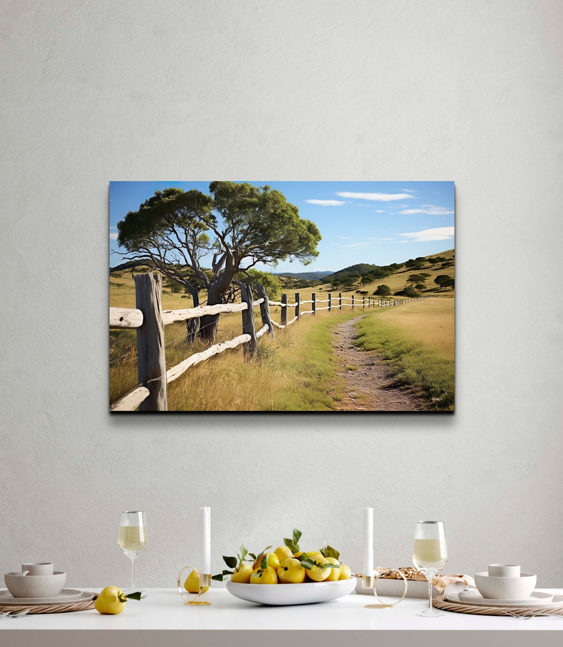 Australian Landscape Fence And Gum Trees Wall Art - Image 5
