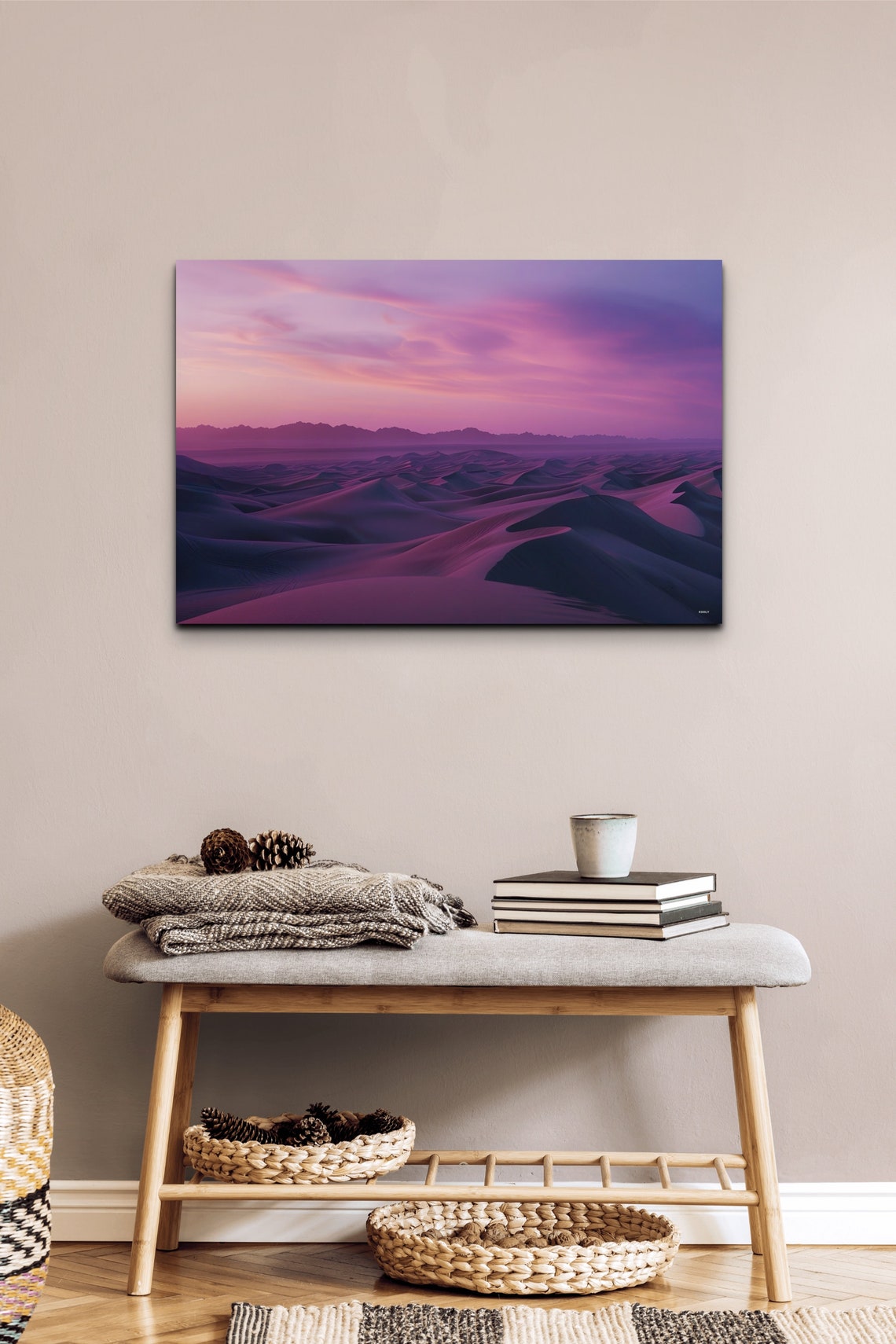 Desert Dunes At Dusk Pink Purple Sunset Minimalist Photo Style Poster - Image 4