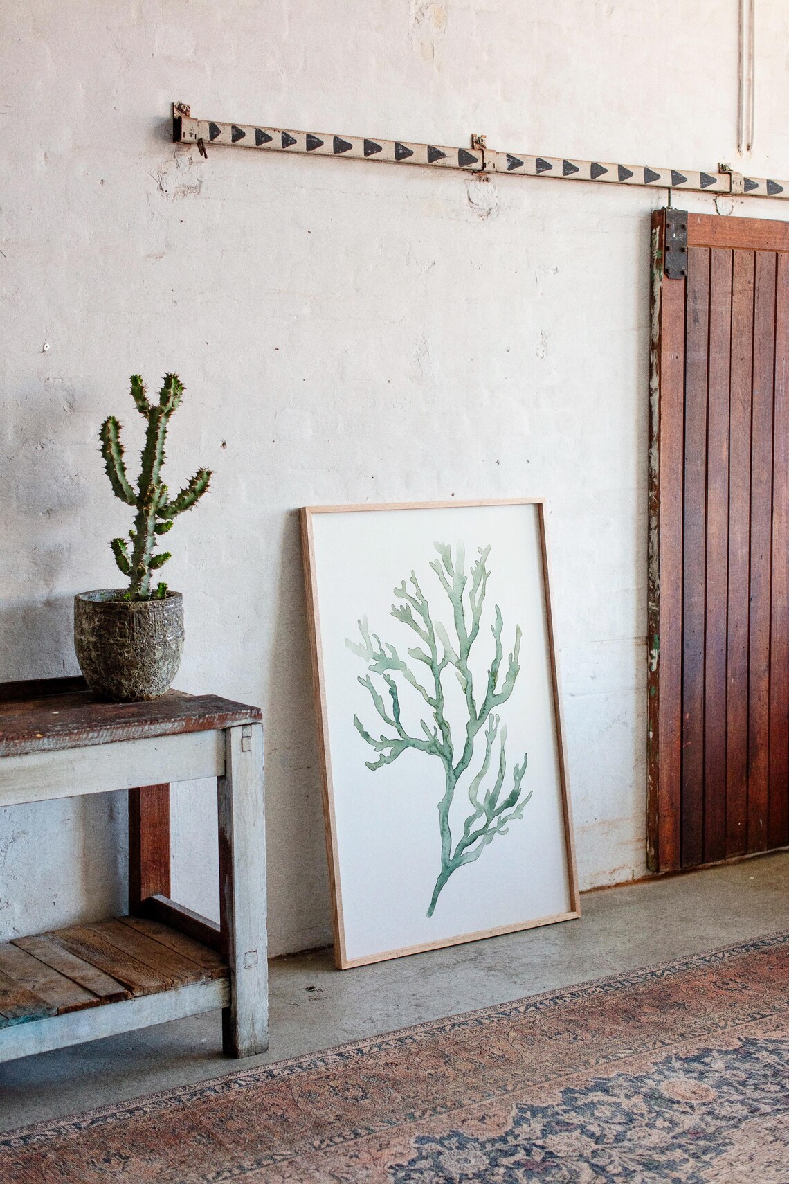 Watercolor Green Coral, Ocean-Inspired Coastal Decor - Image 5