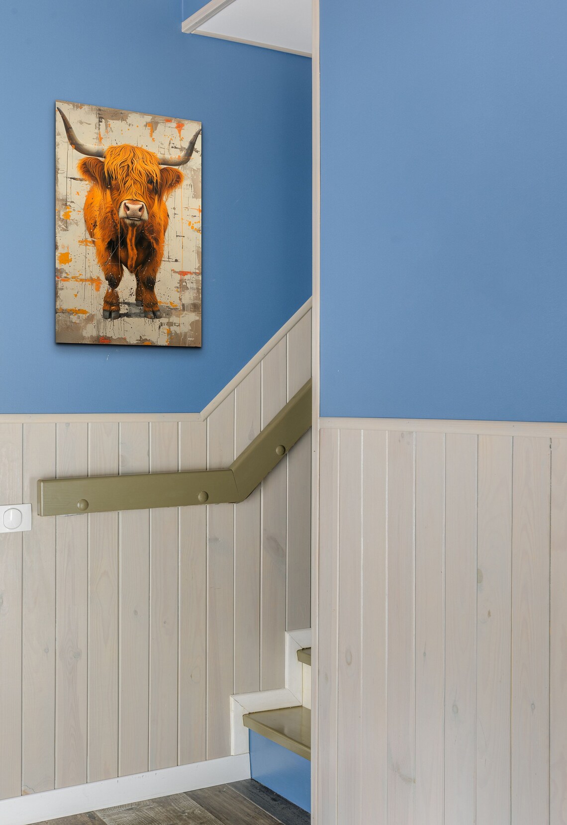 Highland Scottish Cow, Mid-Century Modern Art Print - Image 7