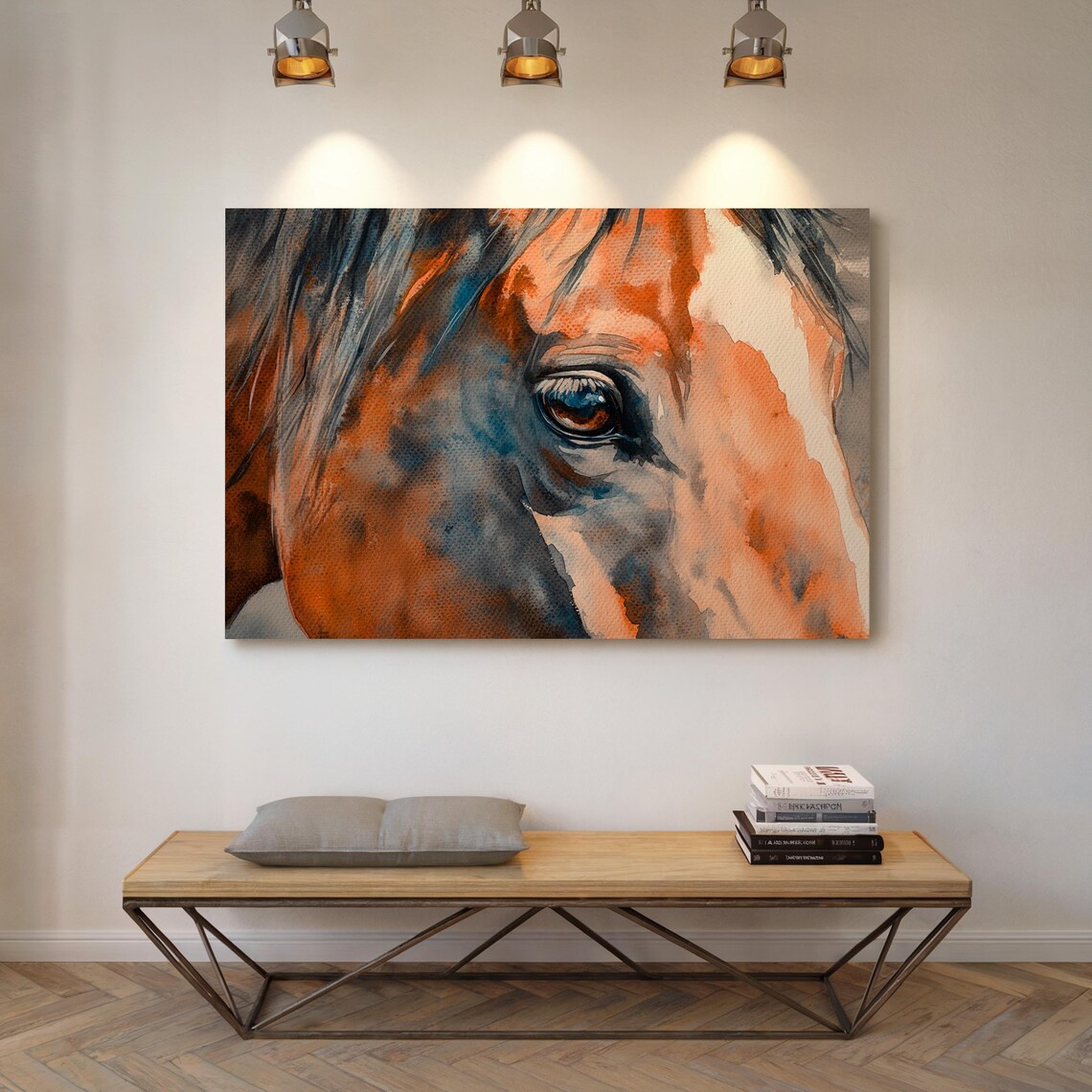 Watercolor Horse Close Up Art Print, Rustic Farmhouse - Image 4