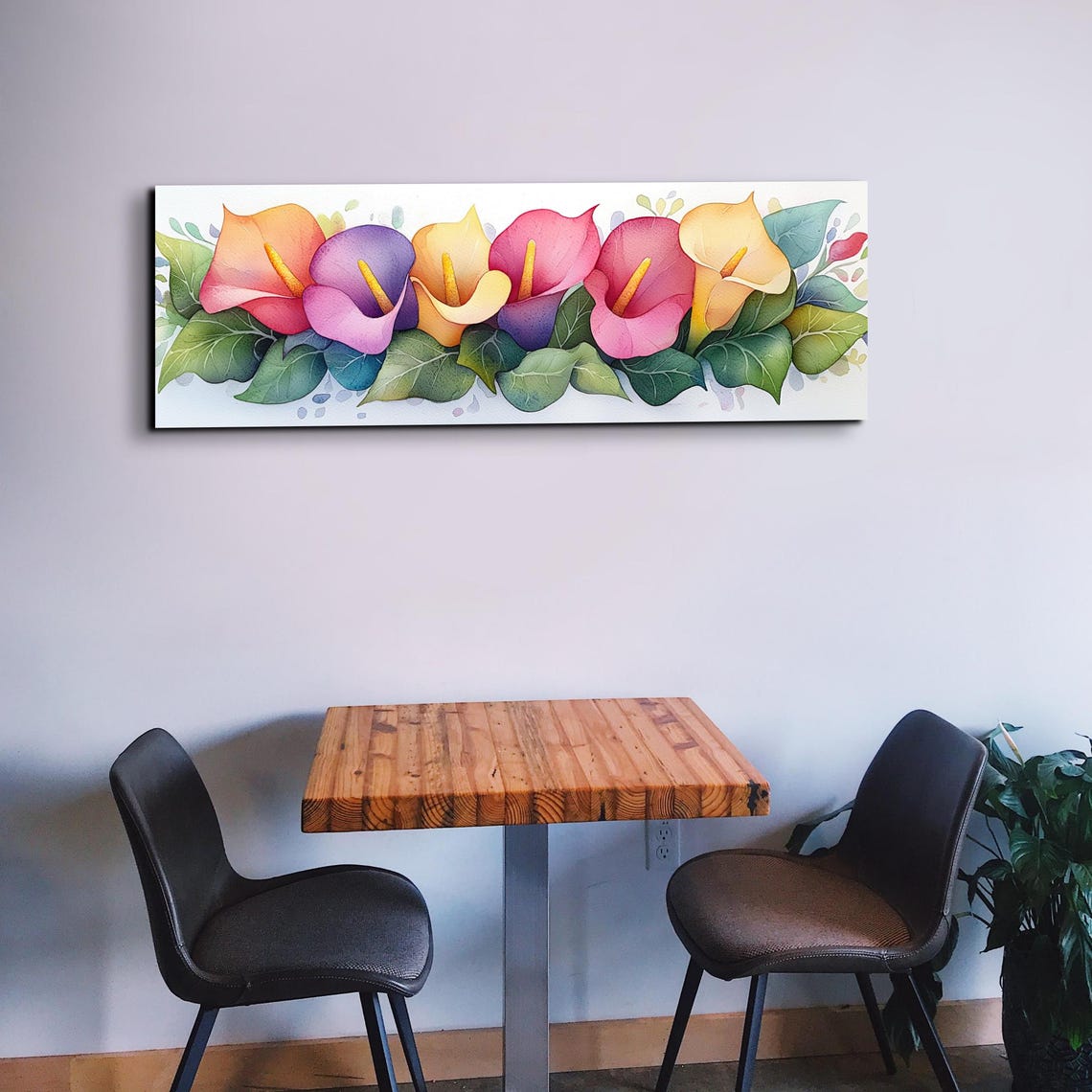 Bright Watercolor Calla Lilies Orange Pink Purple Blooms Poster - Image 6