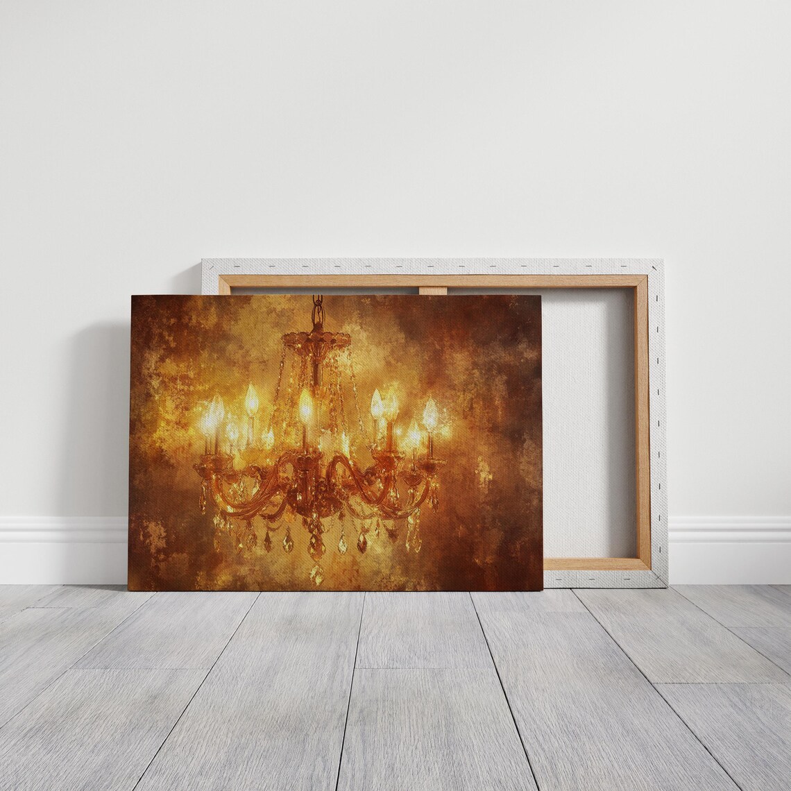 Golden Chandelier Vintage Glam Lighting Art Print - Image 7