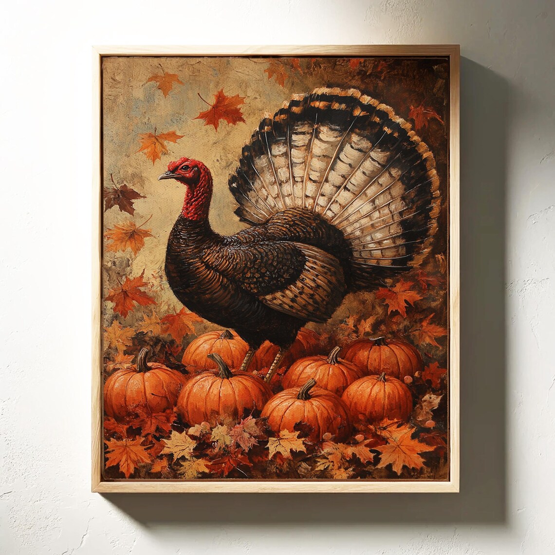 Thanksgiving Turkey Art, Rustic Fall Farmhouse