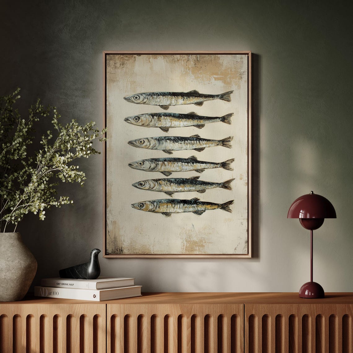 Vintage Fish Art Coastal Kitchen Decor Rustic Seafood Painting Print Nautical Wall Art Farmhouse Coastal Poster - Image 5