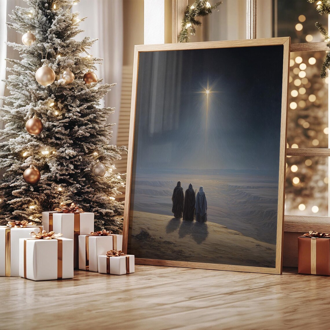 Star Of Bethlehem, Nativity Scene Art Print