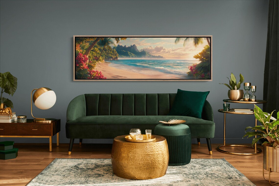 Tropical Beach Sunset Paradise Travel Poster - Image 4