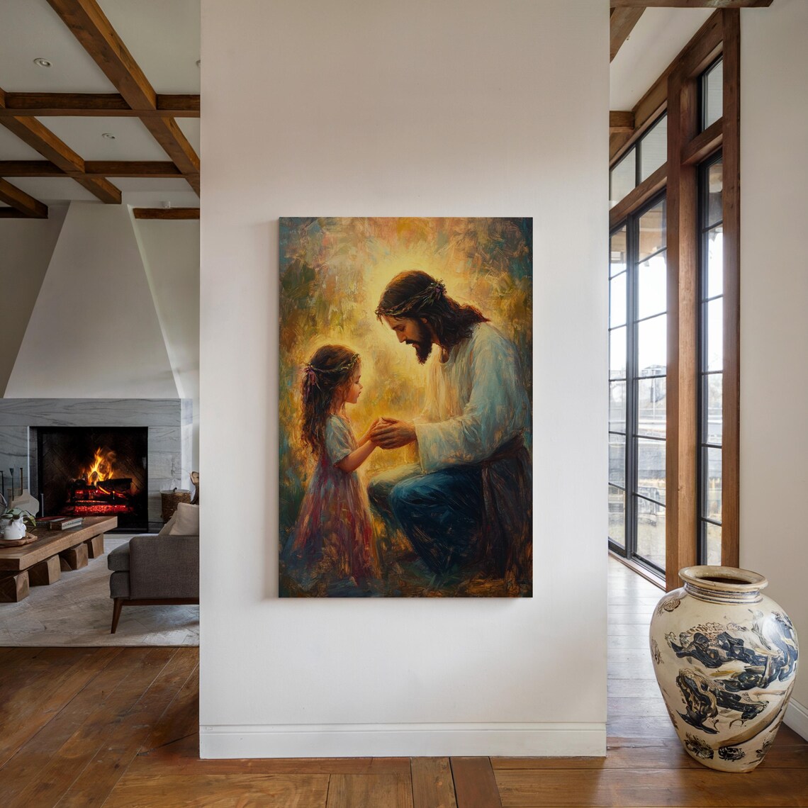 Jesus Kneeling With A Child, Christian Art - Image 5