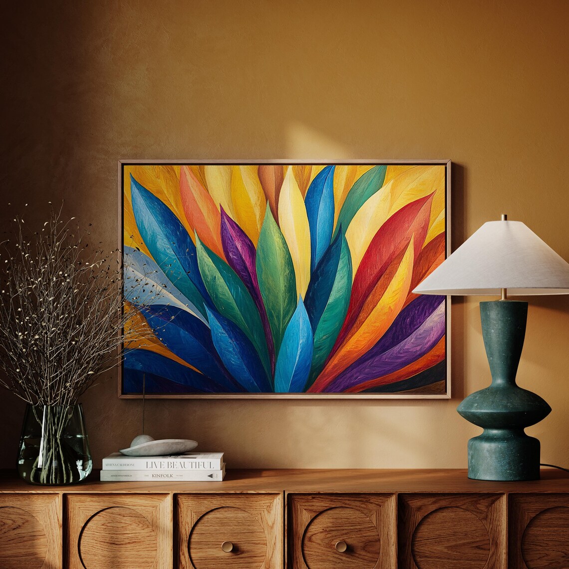 Abstract Leaves Art Print, Modern Boho Style - Image 4