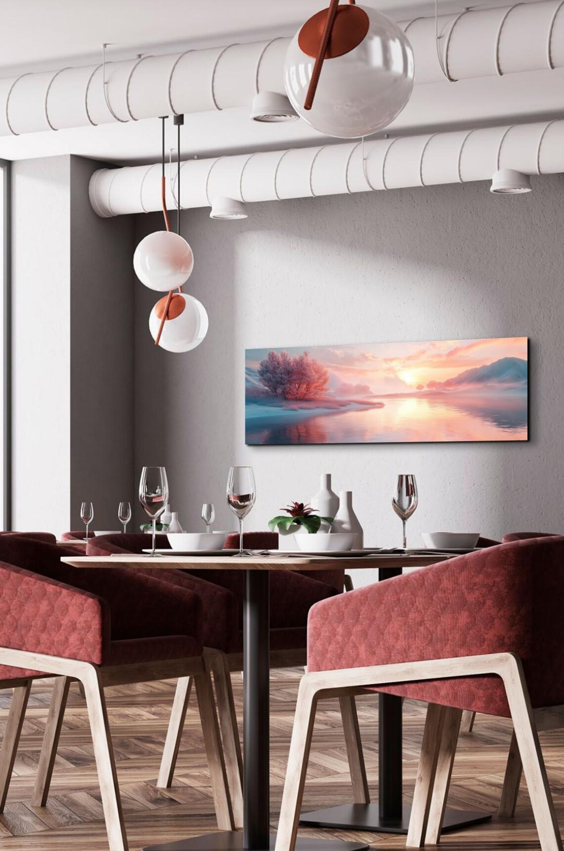 Pink Sky Sunset, Forest Lake Beach House Art - Image 6