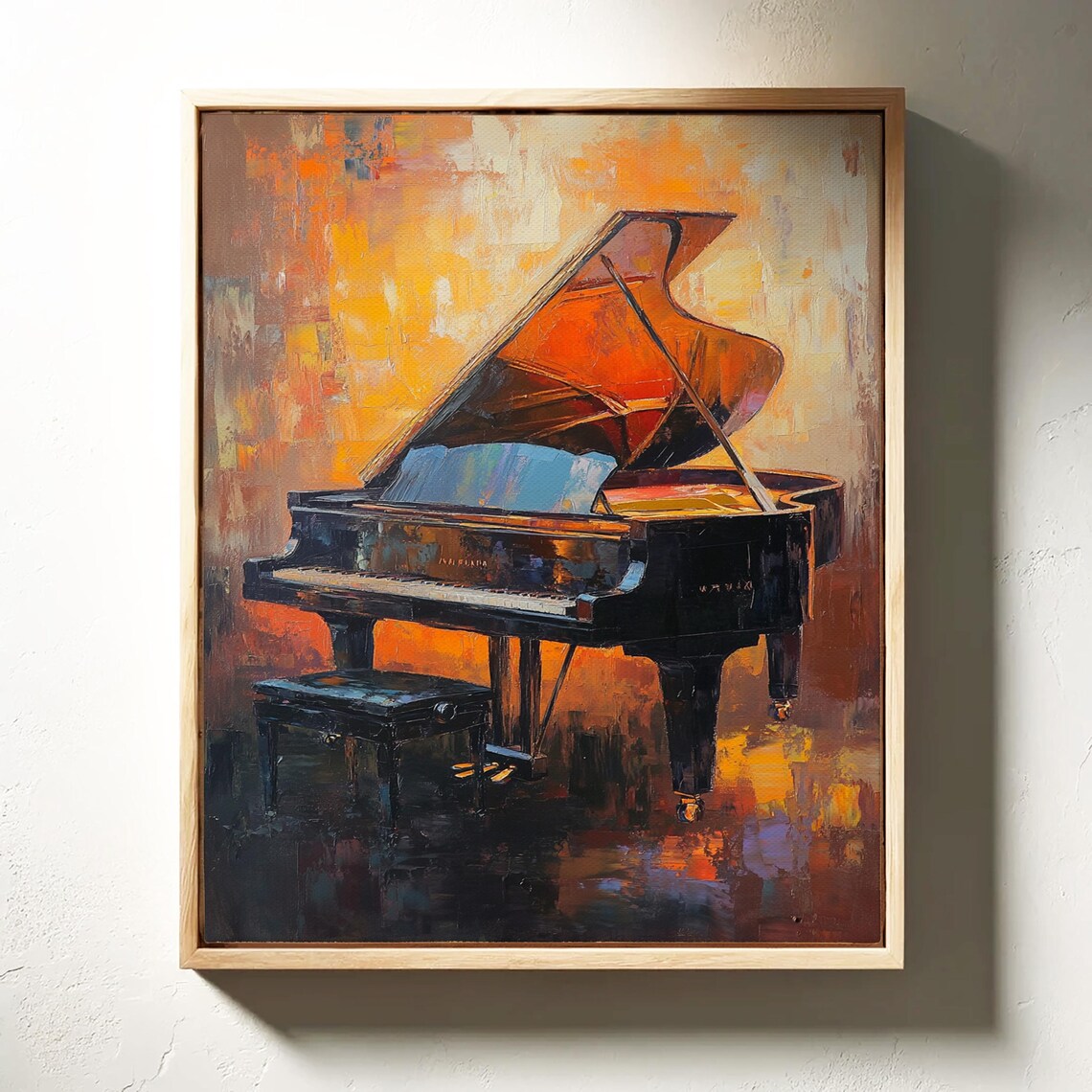 Grand Piano Bold Abstract, Vintage Instrument Decor - Image 3