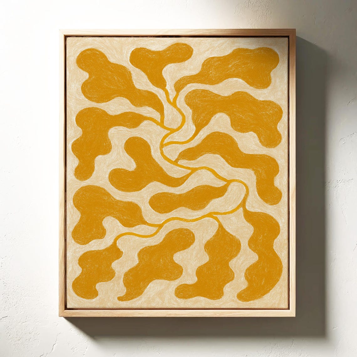 Golden Organic Flow Abstract Modern Minimalist Wall Art Decor