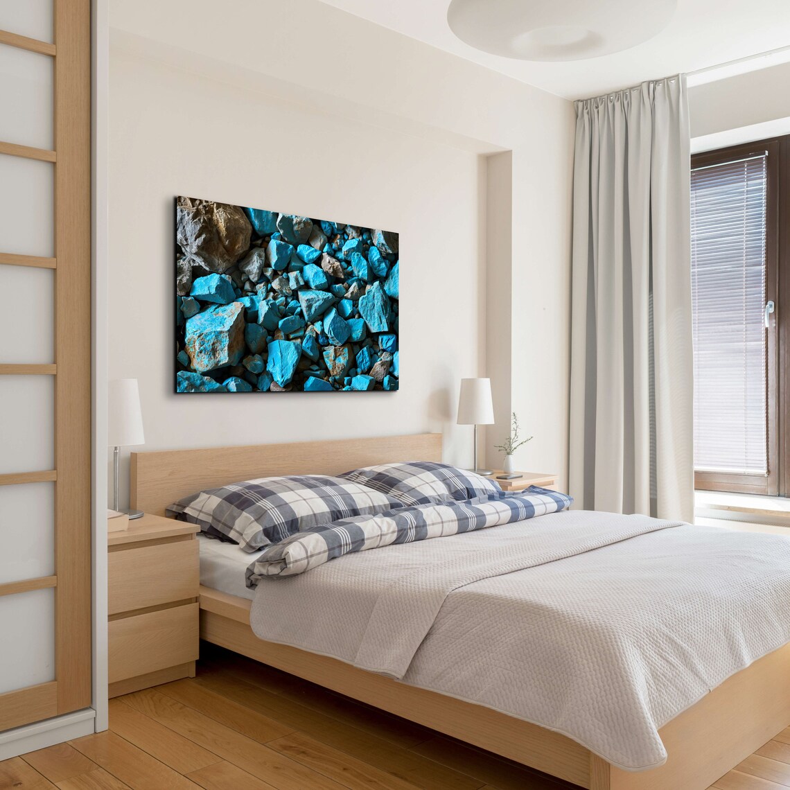 Blue Stone Rocks Tranquil Earthy Minimalist Nature Photo Wall Art - Image 3